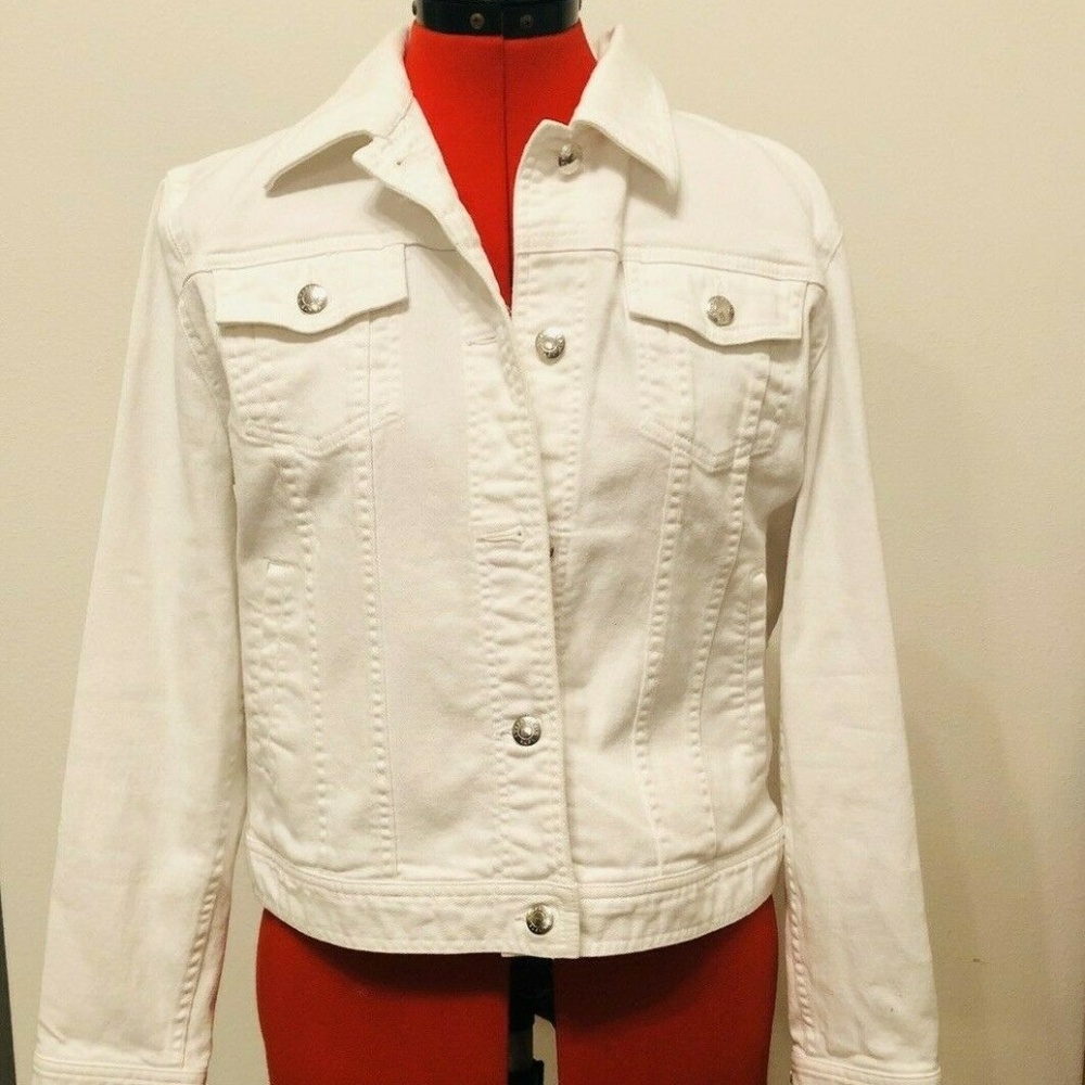 Ladies Large White Chaps Denim Jacket -